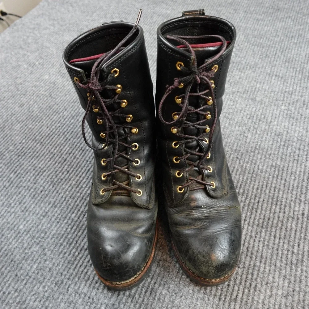 Chippewa 73015 Logger Boots Mens 10.5 Black Leather Vibram Workwear Vintage